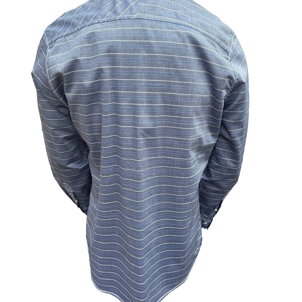 Inc International Men's Blue Striped Shirt EA115 - Picture 4 of 10
